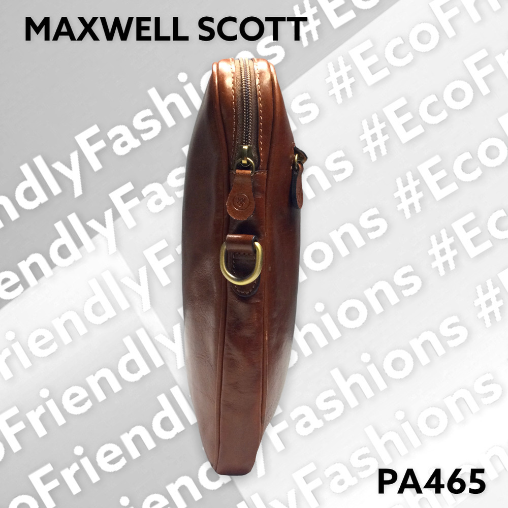 Maxwell Scott The Tutti Brown Leather Briefcase Document Bag Made In Italy - Picture 5 of 13